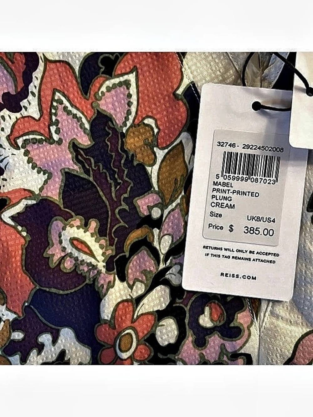 REISS Mabel Floral Handkerchief Hem Dress Maxi Dress White & Multicolor Size 4